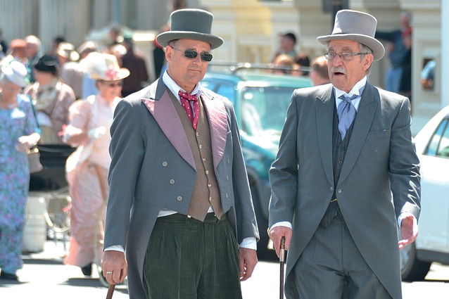 Bruce and a friend in period attire at Oamaru’s Victorian heritage weekend.