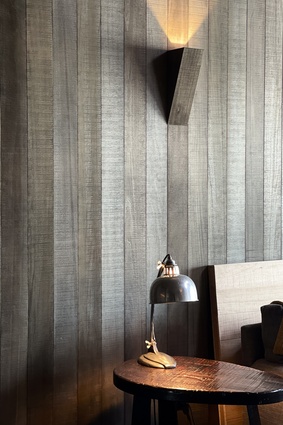 Fitout of a boatshed in Auckland featuring a custom wall light.