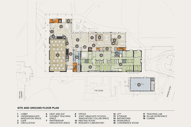 Site and ground-floor plan.