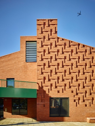 The Green community centre. The modern addition to the neighbourhood also takes cues from nearby Victorian terraced housing for its red brick construction.