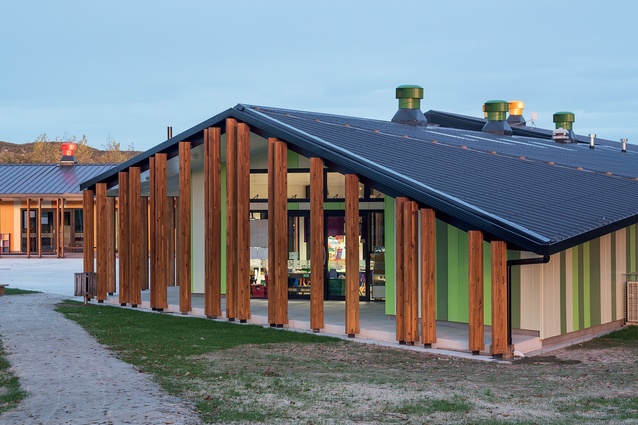 The primary wing of the project points to an important local meeting house, Takitimu wharenui.