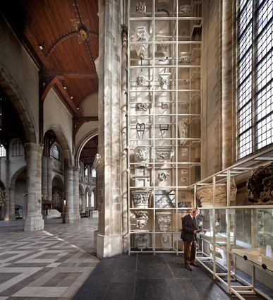 The chapel of the building of the church. The architectural history of the Laurens Church on display. The project was shortlisted at the Inside World Festival of Interiors.