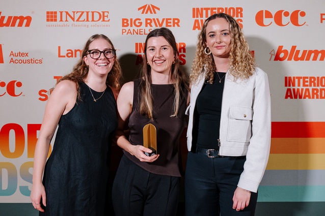 Kayla Hughes, Bethan James and Poppy Schubert from Pennant & Triumph, Healthcare and Wellness Award winners for Hana Parnell.