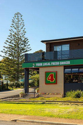 RCG’s ongoing work for 4 Square has resulted in new-look stores in multiple locations including  Britomart, Eden Terrace, and St Heliers. Pictured here is 4 Square Onetangi.