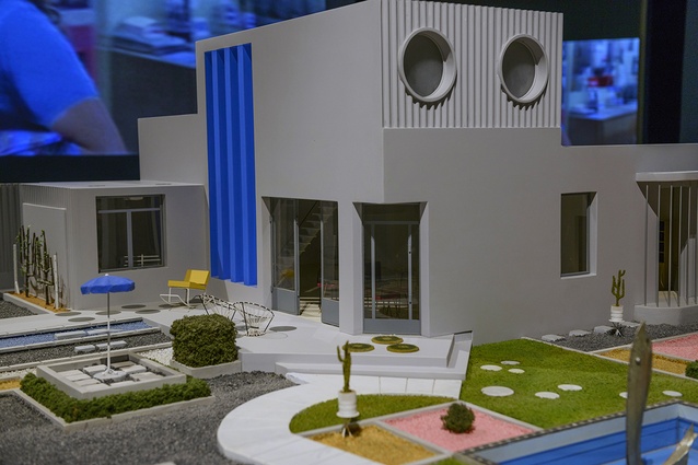 A model of Villa Arpel designed by Jaques Lagrange for the cult film <i>Mon Oncle</i> in the French exhibtion