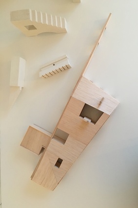 A balsa model from one of Redmond's residential projects.