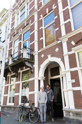 The couple outside their home in The Hague.