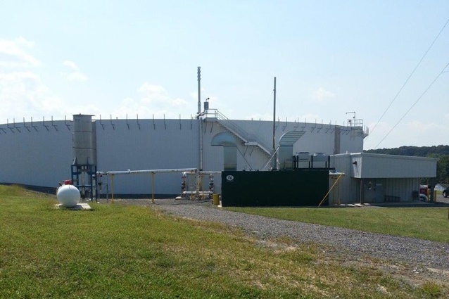 A 250kW containerised biogas turbine is part of an agricultural waste water treatment plant in Pennsylvania. 
