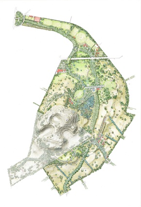 Cornwall Park render. Fundamental to the 100-year vision was recognition of Cornwall Park’s unique landscape history: the original park design as well as farming, Māori and settler values.