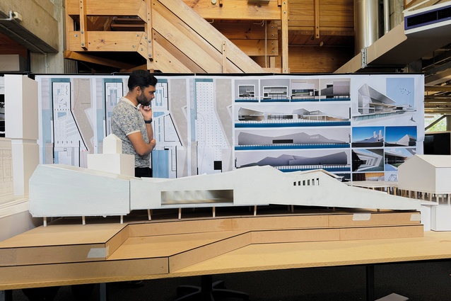 Buildings extrude beneath the wharf to establish public space with the tide and oceanic water.