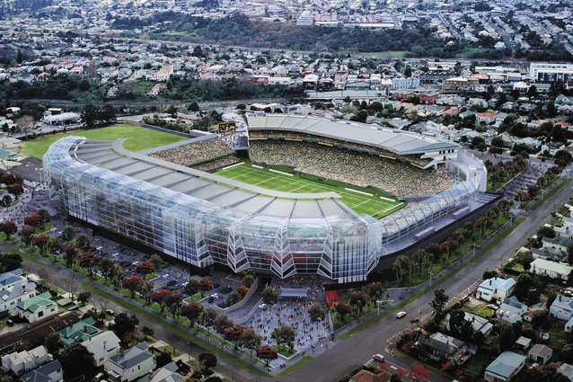Conceptual image showing final form of stadium.