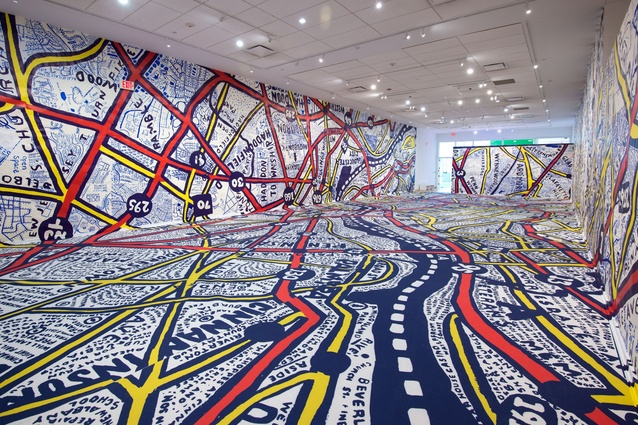 AGI Open speaker Paula Scher’s immersive, hand-painted map of Philadelphia installed at the Tyler School of Art at Temple University. In her typographic map paintings, Scher explores ideas of location and individual ways of seeing the world.
